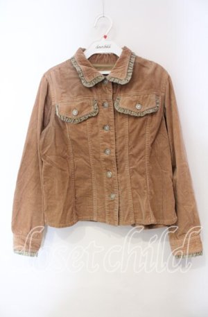 画像: PINK HOUSE / ベロアリボン使いコーデュロイジャケット  ベージュ O-25-12-06-025-LO-JA-OW-OS