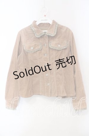 画像: PINK HOUSE / ベロアリボン使いコーデュロイジャケット  ベージュ O-25-12-06-025-LO-JA-OW-OS