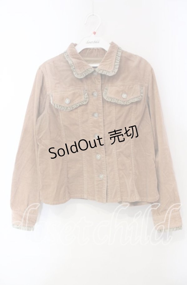 画像1: PINK HOUSE / ベロアリボン使いコーデュロイジャケット  ベージュ O-25-12-06-025-LO-JA-OW-OS (1)
