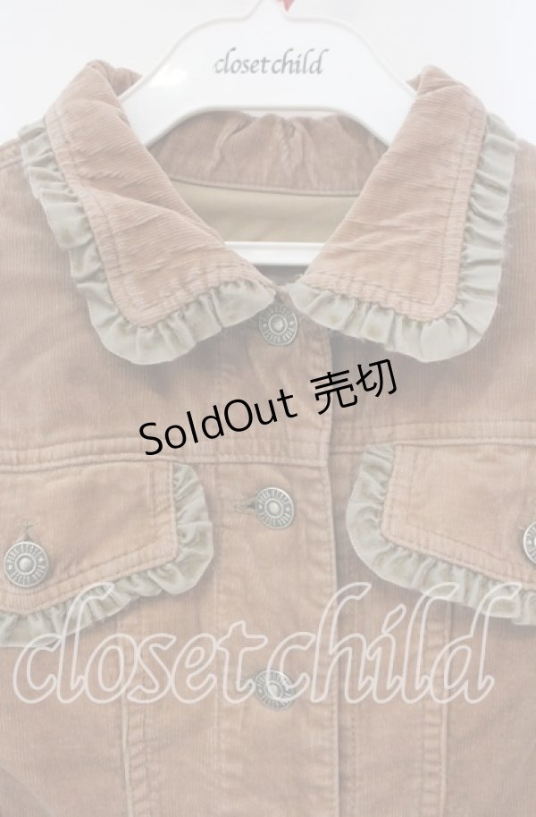 画像2: PINK HOUSE / ベロアリボン使いコーデュロイジャケット  ベージュ O-25-12-06-025-LO-JA-OW-OS (2)