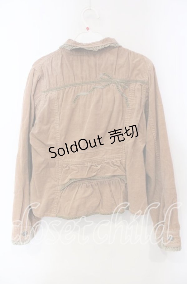 画像3: PINK HOUSE / ベロアリボン使いコーデュロイジャケット  ベージュ O-25-12-06-025-LO-JA-OW-OS (3)