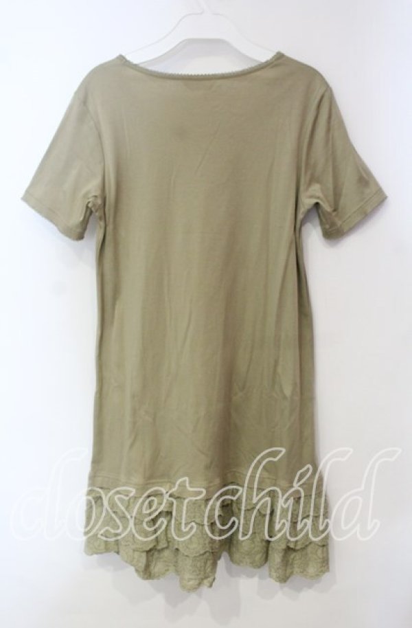 画像3: PINK HOUSE / 裾刺繍レース使いインナーカットソー  グリーン O-25-12-06-026-LO-TO-OW-ZT234 (3)