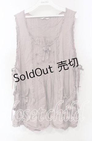 画像: PINK HOUSE / フリル使いローンベスト  ラベンダー O-25-12-06-028-LO-TO-OW-OS