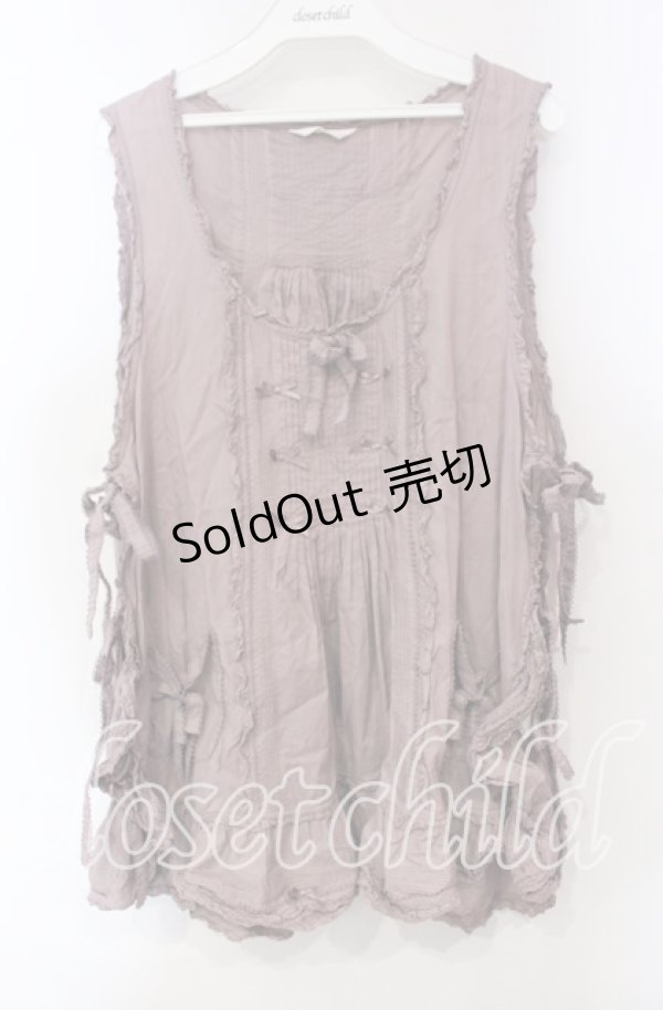 画像1: PINK HOUSE / フリル使いローンベスト  ラベンダー O-25-12-06-028-LO-TO-OW-OS (1)