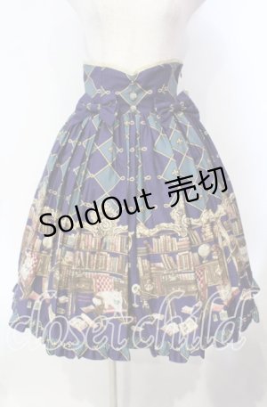 画像: metamorphose / 主の書斎ハイウエストスカート  パープル系 O-25-12-06-003-ME-SK-IG-OS