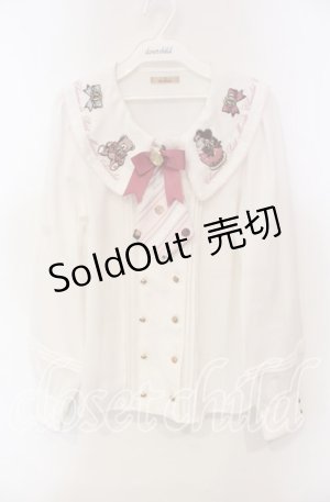 画像: Amavel / Nounours Chocolatory ブラウス F シロ×ピンク O-25-12-06-030-CA-BL-OW-OS