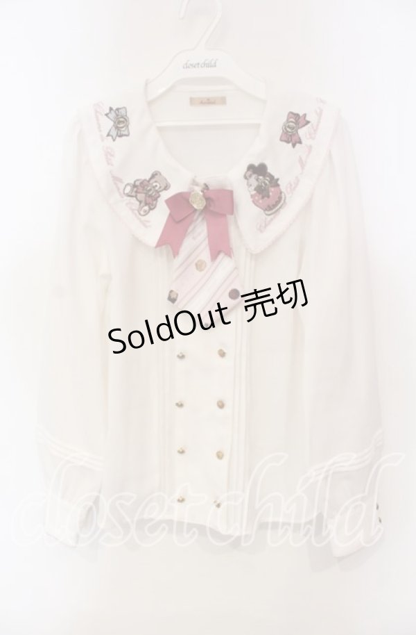 画像1: Amavel / Nounours Chocolatory ブラウス F シロ×ピンク O-25-12-06-030-CA-BL-OW-OS (1)