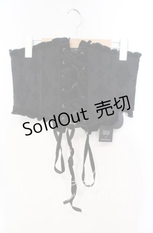 画像: KILL STAR / FLIX FLOCKED WASPIE　コルセット XL ブラック O-25-12-06-033-SL-TO-OW-OS