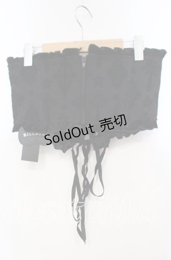 画像3: KILL STAR / FLIX FLOCKED WASPIE　コルセット XL ブラック O-25-12-06-033-SL-TO-OW-OS (3)
