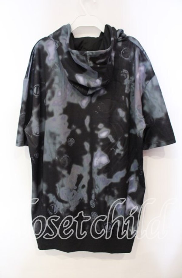 画像2: NieR CLOTHING / 転写pt半袖ZIPパーカー F ブラック O-25-12-06-035-PU-TO-OW-ZT064 (2)