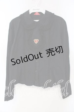 画像: BABY,THE STARS SHINE BRIGHT / プリンセスドロップ刺しゅうネクタイ付ブラウス  クロ O-25-12-06-037-BA-BL-OW-OS