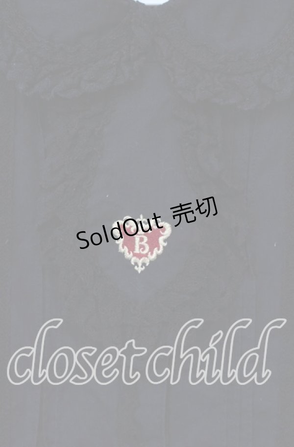 画像2: BABY,THE STARS SHINE BRIGHT / プリンセスドロップ刺しゅうネクタイ付ブラウス  クロ O-25-12-06-037-BA-BL-OW-OS (2)