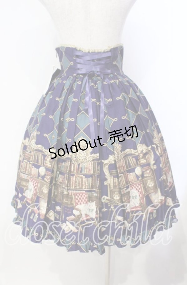 画像5: metamorphose / 主の書斎ハイウエストスカート  パープル系 O-25-12-06-003-ME-SK-IG-OS (5)