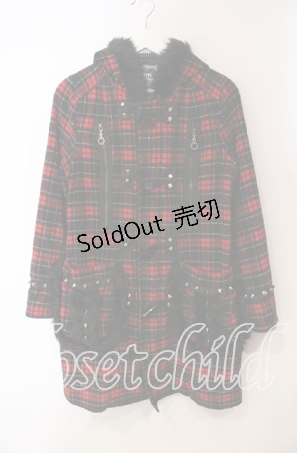 画像1: ALGONQUINS / フェイクファースタッズ付きダッフルコート 1 レッド O-25-12-06-044-AL-CO-OW-OS (1)