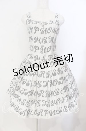 画像: metamorphose / Romantic alphabetサロペット風ジャンパースカート  グレー O-25-12-06-004-ME-OP-IG-OS