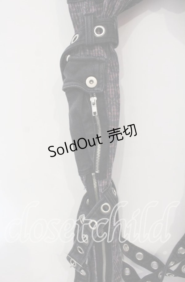 画像2: ALGONQUINS / プリントボンテージパンツ 1 ピンク×ブラック O-25-12-06-045-AL-PA-OW-OS (2)