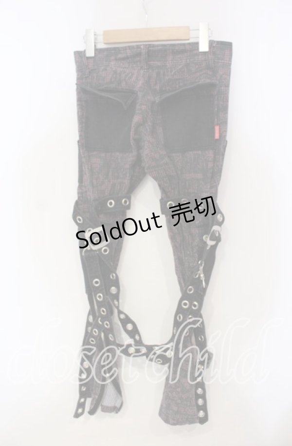 画像3: ALGONQUINS / プリントボンテージパンツ 1 ピンク×ブラック O-25-12-06-045-AL-PA-OW-OS (3)