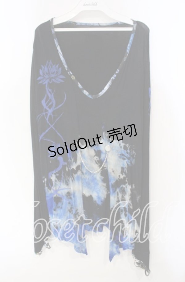 画像1: gouk / gouk-REN-×己龍 蒼拵武者篭手カットソー 遠海准司モデル  ブラック×ブルー O-25-12-06-052-GO-TO-IG-OS (1)