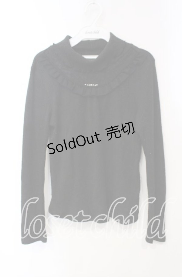 画像1: axes femme / レース切り替えテレコニットソー  クロ O-25-12-06-057-AX-TO-IG-OS (1)