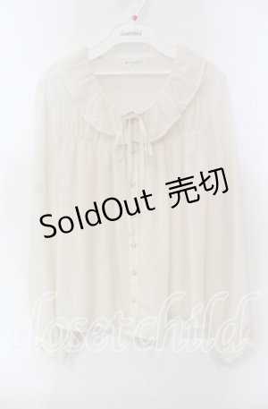 画像: axes femme / ギャザーブラウス  アイボリー O-25-12-06-061-AX-BL-IG-ZT523