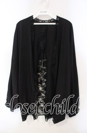 画像: axes femme / UVカットドルマンカーディガン  ブラック×パープル O-25-12-06-062-AX-TO-IG-OS