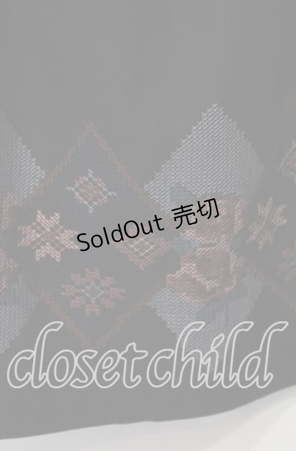 画像2: axes femme / ステッチ刺繍起毛スカート  クロ O-25-12-06-064-AX-SK-IG-OS (2)