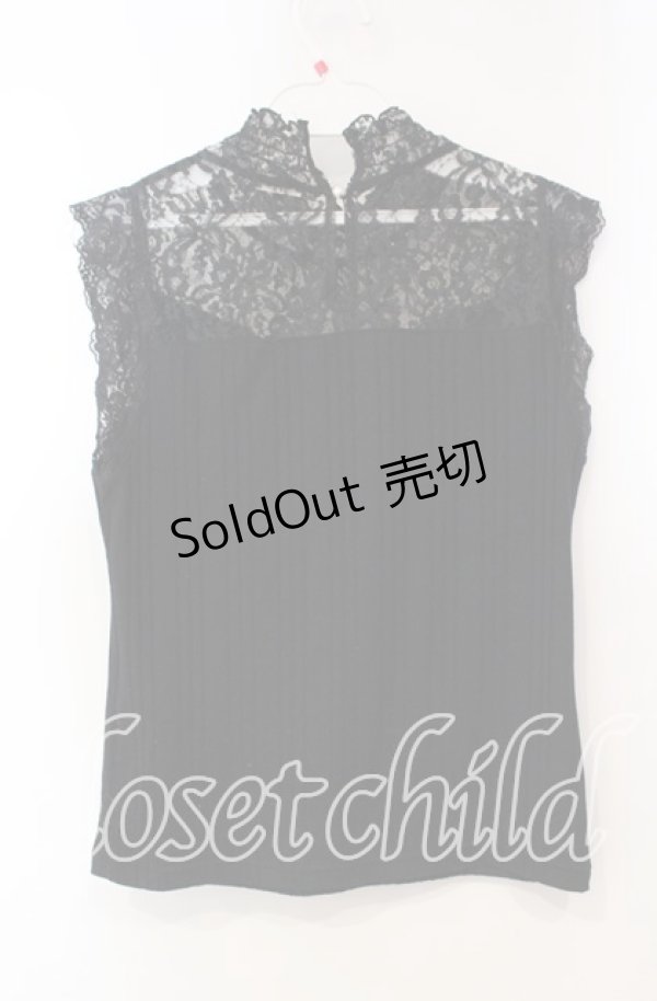 画像3: axes femme / パール付きタンクトップ  クロ O-25-12-06-067-AX-TO-IG-ZT1212G (3)