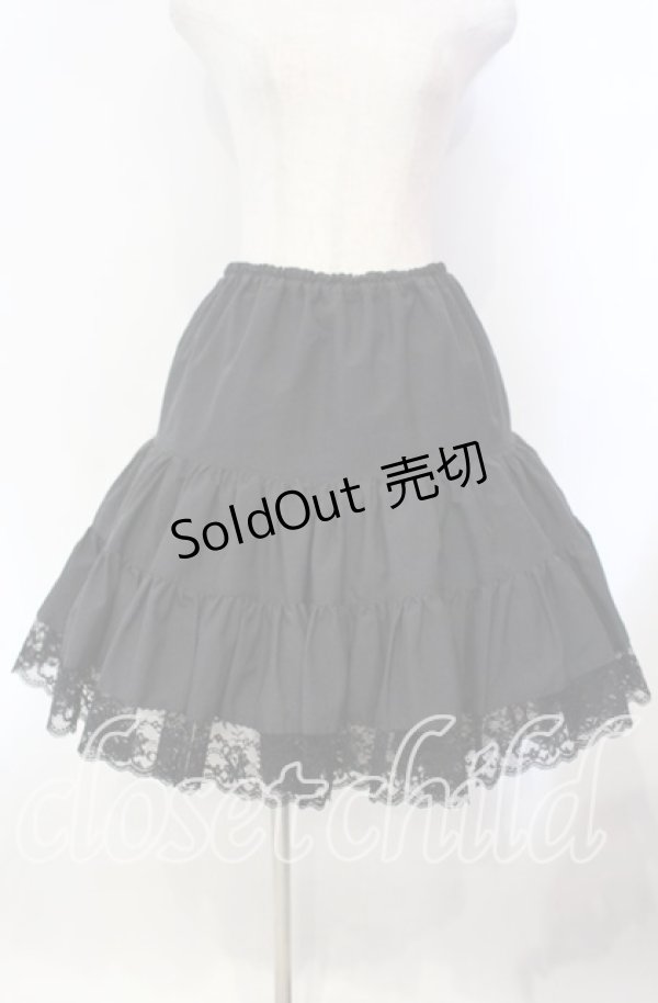 画像1: MIHO MATSUDA / 裾レースティアードスカート  ブラック O-25-12-06-021-GO-SK-OW-OS (1)