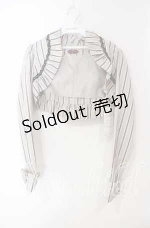 画像: Victorian maiden / レジメンタルストライプフリルボレロ  アンティークベージュ O-25-12-06-022-CL-JA-IG-OS