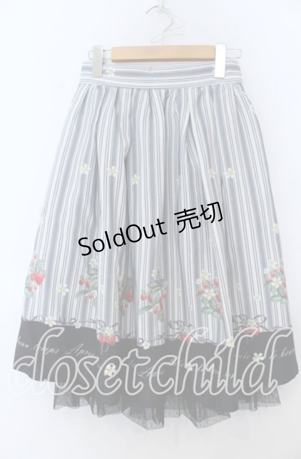 画像1: axes femme POETIQUE / ストロベリーストライプスカート Ｍ くろ O-25-12-07-050-AX-SK-IG-OS (1)