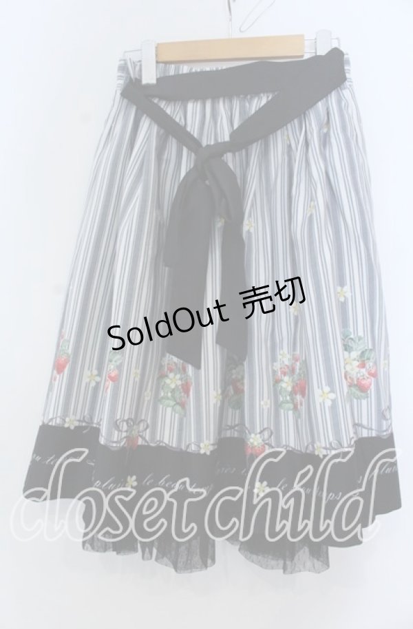 画像2: axes femme POETIQUE / ストロベリーストライプスカート Ｍ くろ O-25-12-07-050-AX-SK-IG-OS (2)