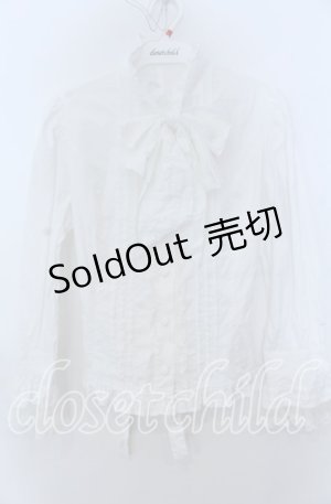 画像: Innocent World / 大きなリボンのスタンドカラーブラウス  シロ O-25-12-07-053-IW-BL-OW-OS
