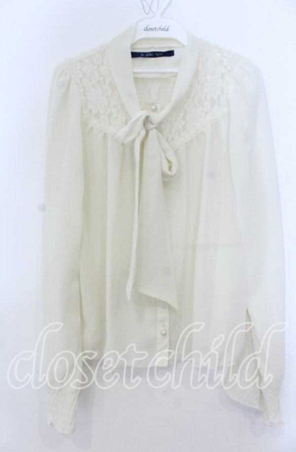 画像1: an another angelus / レース切り替えシフォンボウタイブラウス  アイボリー O-25-12-07-054-CA-BL-IG-ZT353 (1)