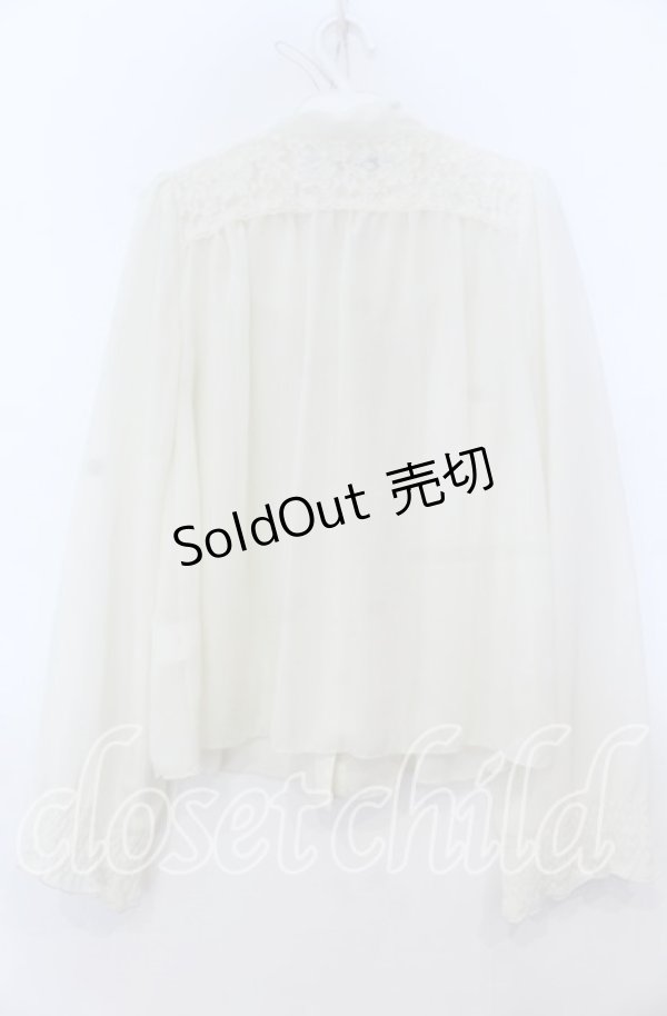 画像2: an another angelus / レース切り替えシフォンボウタイブラウス  アイボリー O-25-12-07-054-CA-BL-IG-ZT353 (2)