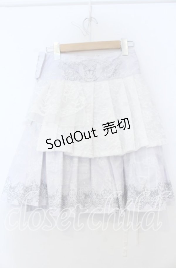 画像2: h.naoto Blood / バタフライプリントコルセット風スカート  ホワイト O-25-12-07-055-HN-SK-IG-OS (2)