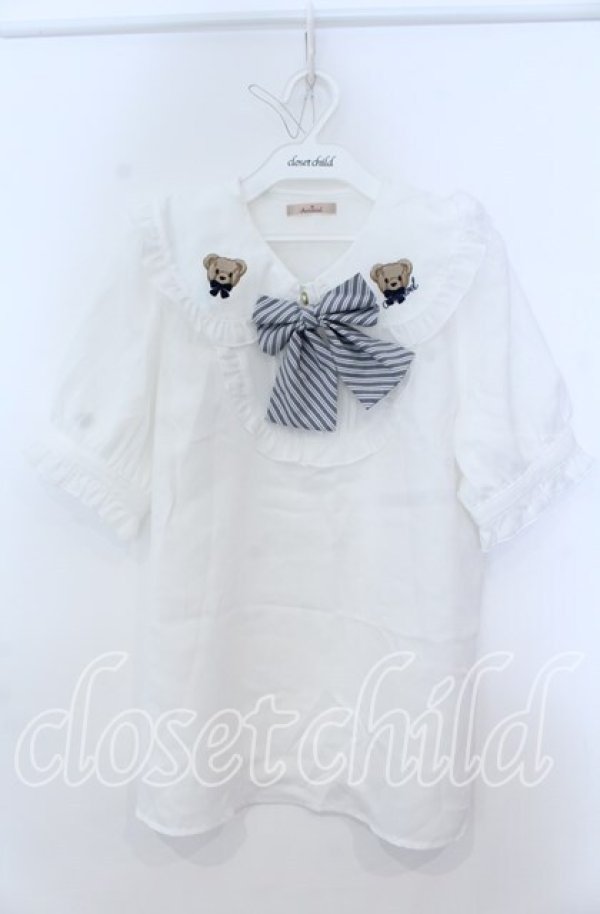 画像1: Amavel / Bears Patisserieくまみみブラウス F シロ O-25-12-07-057-CA-BL-OW-ZT0105V (1)