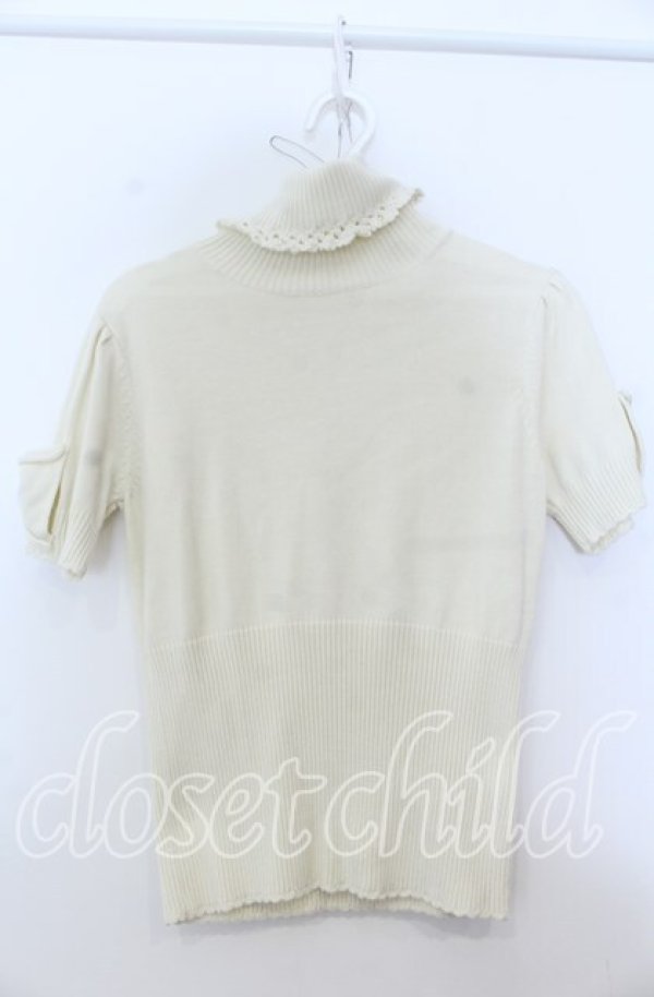 画像1: Emily Temple cute / リボン付きタートルニット  アイボリー O-25-12-07-059-ET-TO-OW-ZT370 (1)