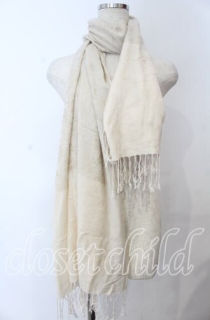 画像: axes femme / ジャガードマフラー 200*70cm アイボリー O-25-12-07-060-AX-ZA-IG-OS