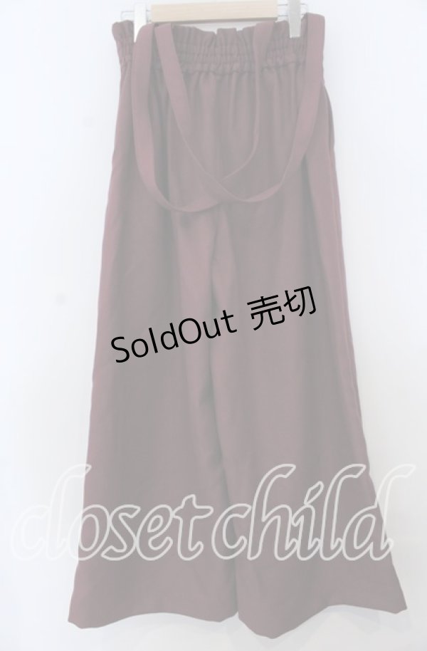 画像2: axes femme / サス付レースアップワイドパンツ Ｍ ワイン O-25-12-07-061-AX-PA-IG-OS (2)