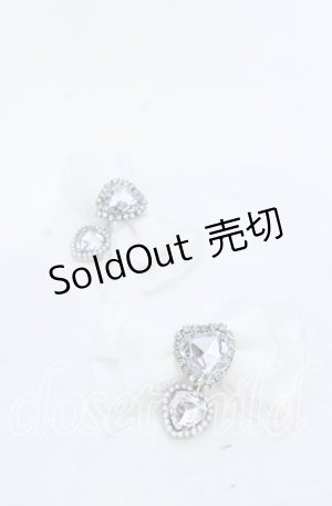 画像: DearMyLove / キラキラハートビジューレース2個セットリボンクリップ  シロ O-25-12-07-074-EL-AC-OW-OS
