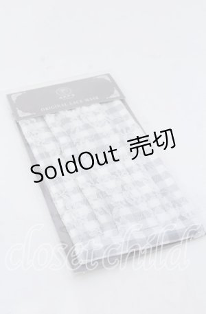 画像: axes femme / ギンガム×花柄レースマスク  グレー O-25-12-07-076-AX-ZA-OW-ZT271