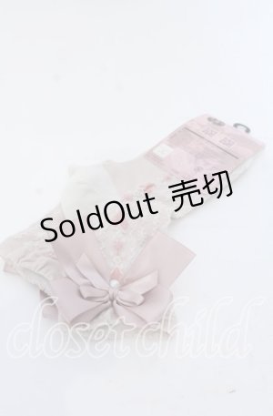 画像: m petit by misako / ハートレース柄リボン付きクルーソックス 23-25ｃｍ ピンク O-25-12-07-078-LO-ZA-OW-OS