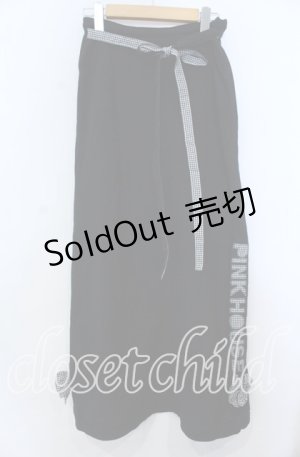 画像: PINK HOUSE / ギンガムロゴ裏毛スカート  クロ O-25-12-07-008-LO-SK-IG-OS