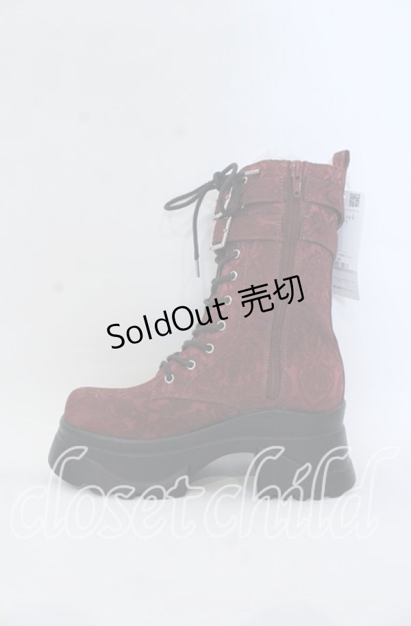 画像3: axes femme POETIQUE / チャイナ釦タンクソールブーツ Ｌ ワイン O-25-12-07-085-AX-SH-IG-OS (3)