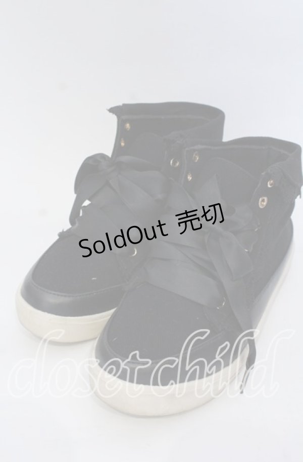 画像1: axes femme / 折り返しレーススニーカー Ｌ クロ O-25-12-07-086-AX-SH-IG-OS (1)