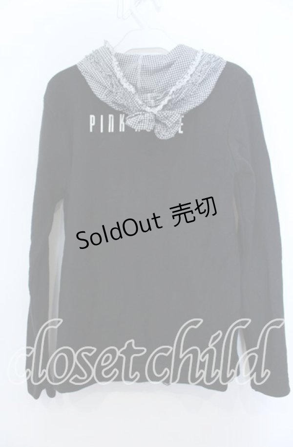 画像2: PINK HOUSE / ギンガムフード付きカーディガン  クロ O-25-12-07-009-LO-TO-IG-OS (2)