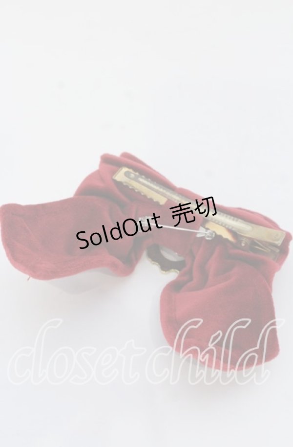 画像2: Hoshibako Works / ラッピングリボン　ブローチ/クリップ  ワイン O-25-12-07-099-LO-AC-OW-OS (2)