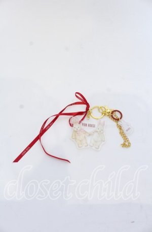 画像: PINK HOUSE / バラ園うさぎアクリルバッグチャーム   O-25-12-07-100-LO-ZA-OW-ZT208F002