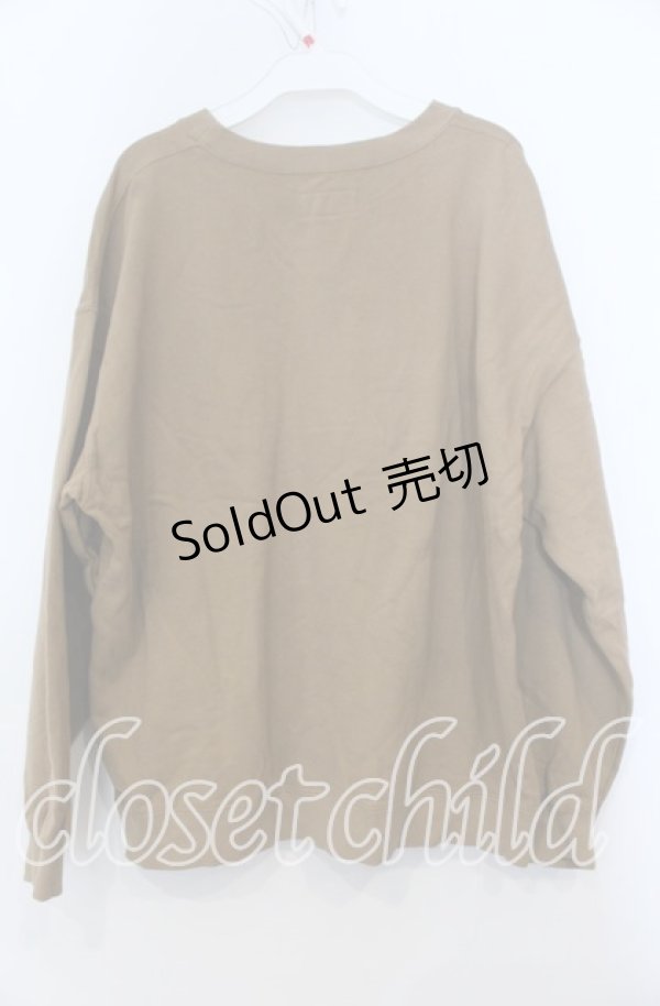 画像2: PINK HOUSE / ロゴプリント＆アップリケ使いトレーナー  ブラウン O-25-12-07-012-LO-TO-IG-OS (2)