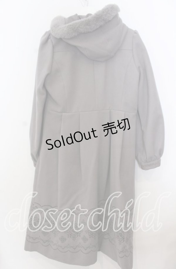 画像2: axes femme / パネル刺繍ダッフルコート Ｌ グレー O-25-12-07-018-AX-CO-IG-OS (2)